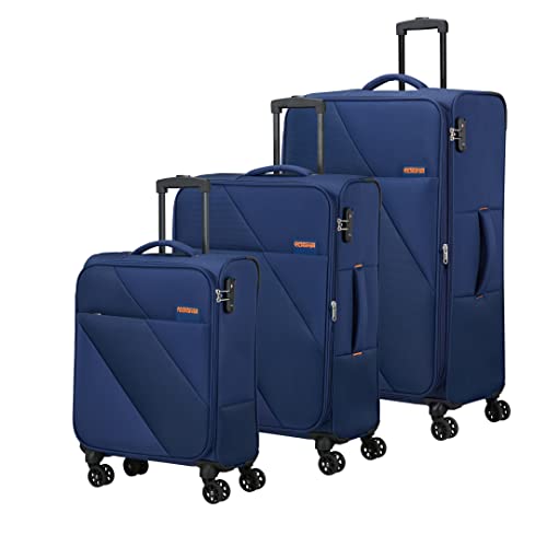 American Tourister Sun Break Suitcase Set 3 Pieces Standard Size, Luggage Suitcase Set, Navy