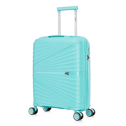 ATX Luggage Cabin Suitcase Lightweight Durable Polypropylene Carry on Suitcase with 4 Dual Spinner Wheels and Built-in TSA Lock (Mint Green, 21 Inches, 38 Liter)