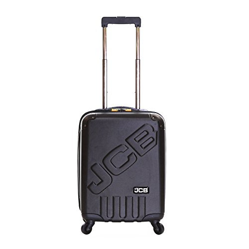 JCB Lightweight Cabin Approved Hard Shell Suitcase, 20" - 360 Degree Spinner Wheels - Made with ABS Polycarbonate Hard Shell - Flight Case - Luggage Bags for Travel - Black