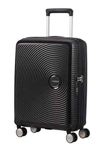 American Tourister Soundbox Spinner Hand Luggage 55 cm, 41 L,Telescopic Handle, Black (Bass Black)