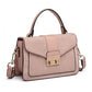 Miss Lulu Matte Leather Midi Handbag - Pink