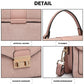 Miss Lulu Matte Leather Midi Handbag - Pink