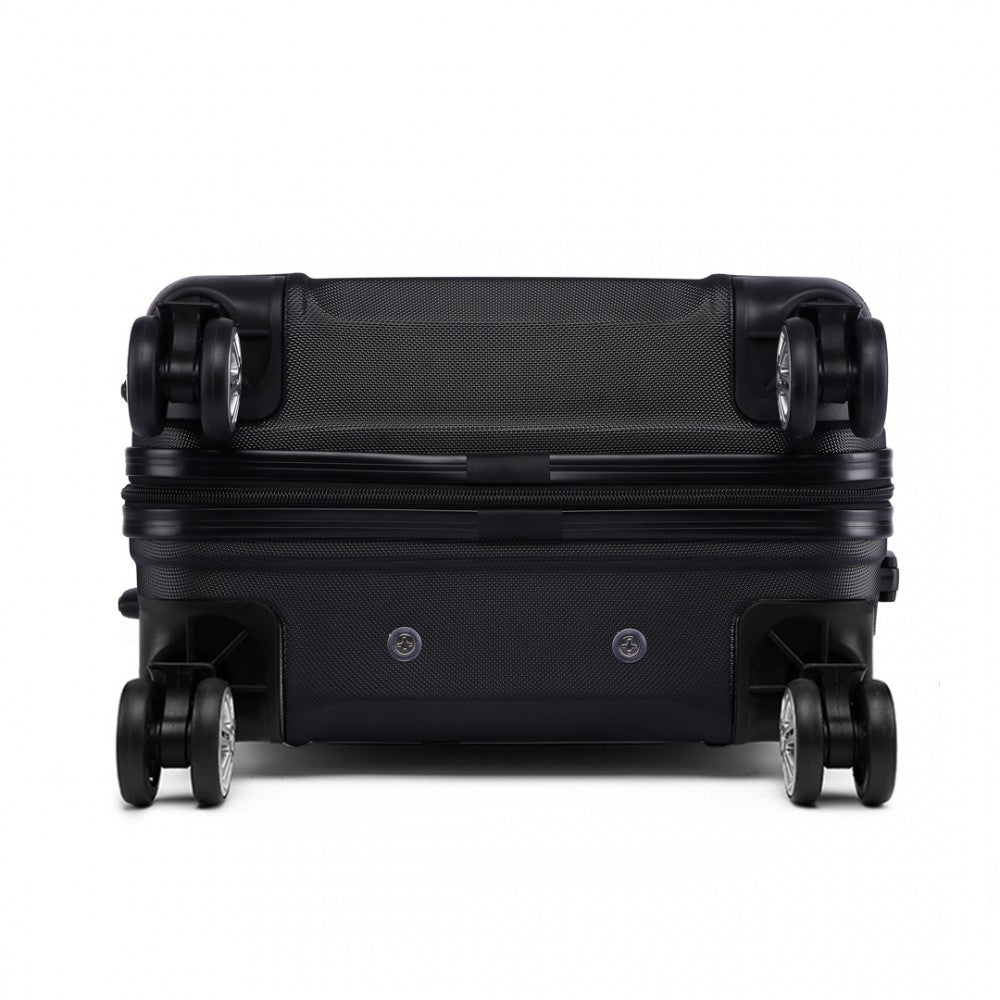 Kono Abs Sculpted Horizontal Design 20 Inch Cabin Luggage - Black