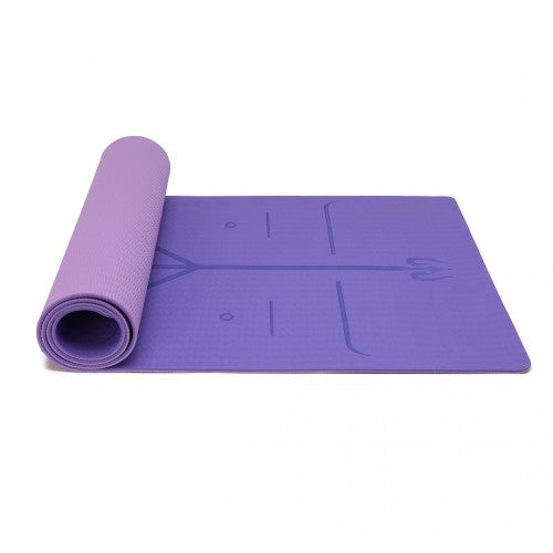 Kono TPE Non-Slip Classic Yoga Mat - Violet & Lilac