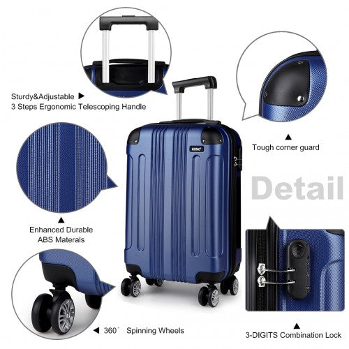 Kono 19 Inch Abs Hard Shell Suitcase Luggage - Navy