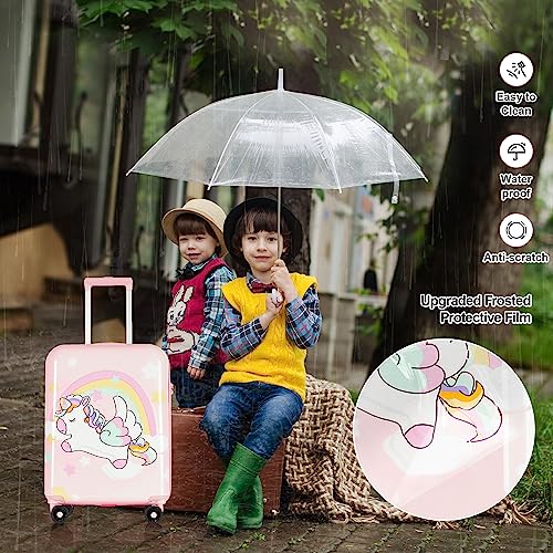 GinzaTravel 3D Cartoon Children's Luggage Trolley Case 20 inch Boys and Girls Universal Wheeled Travel Case, Pink color, carry-on 20inch, Cartoon