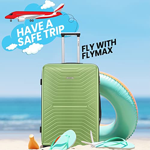 FLYMAX XL 32" Extra Large 4 Wheel Suitcases Spinner Lightweight Luggage ABS Travel Cases Blue 125 Lite