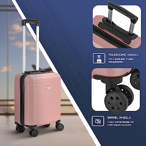 Lugg Jetset Lightweight Travel Cabin Bag Luggage Set, Carry-on Approved Suitcase, ABS Shell Protection, Water Resistant & Secure Locking System - Easyjet, British Airways, TUI & More