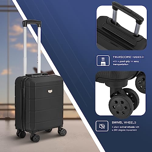 Lugg Jetset Lightweight Travel Cabin Bag Luggage Set, Carry-on Approved Suitcase, ABS Shell Protection, Water Resistant & Secure Locking System - Easyjet, British Airways, TUI & More