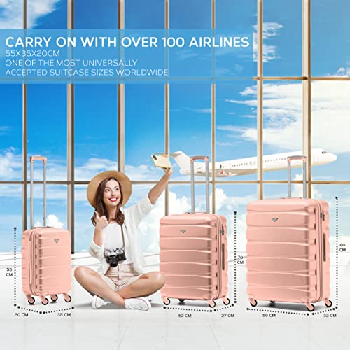 Flight Knight Lightweight 4 Wheel ABS Hard Case Suitcases Cabin & Hold Luggage Options Approved For Over 100 Airlines Including easyJet, British Airways, RyanAir, Virgin Atlantic, Emirates & Many More