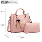 Miss Lulu Leather Look 2 In 1 Bucket Handbag - Pink