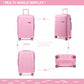 Kono 20 Inch Cabin Size Hard Shell PP Suitcase - Pink