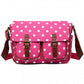 Miss Lulu Oil Cloth Satchel Polka Dot Plum