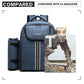 Kono Canvas Picnic Backpack - Navy Blue