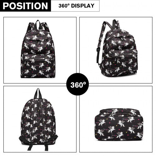 Miss Lulu Large Backpack Unicorn Print