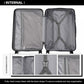 Kono 24 Inch Bandage Effect Hard Shell Suitcase - Black