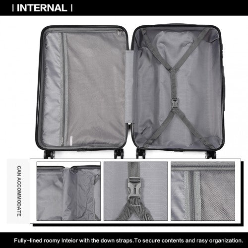 Kono 20 Inch Bandage Effect Hard Shell Suitcase - Black