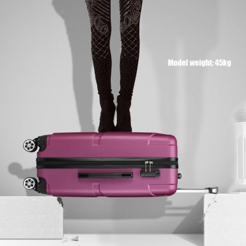 Kono 20 Inch Bandage Effect Hard Shell Suitcase - Purple