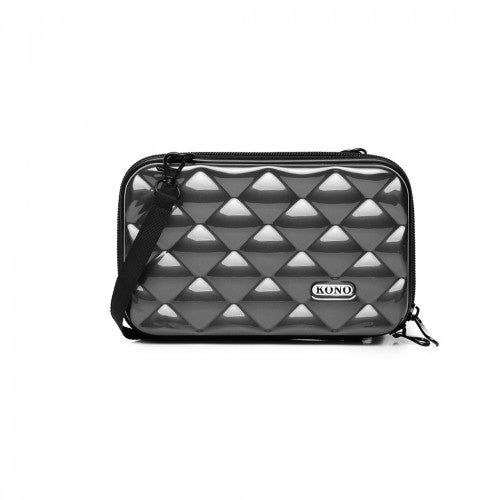 Kono Multifaceted Diamond Travel Clutch - Grey