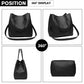 Miss Lulu 4 Piece Set Shoulder Tote Handbag - Black