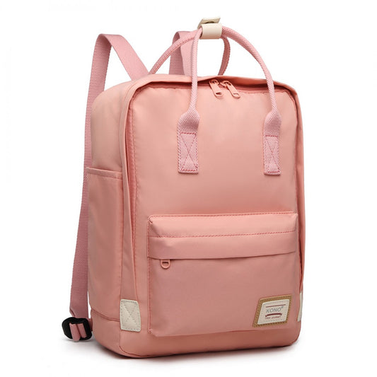 Kono Large Polyester Laptop Backpack - Pink