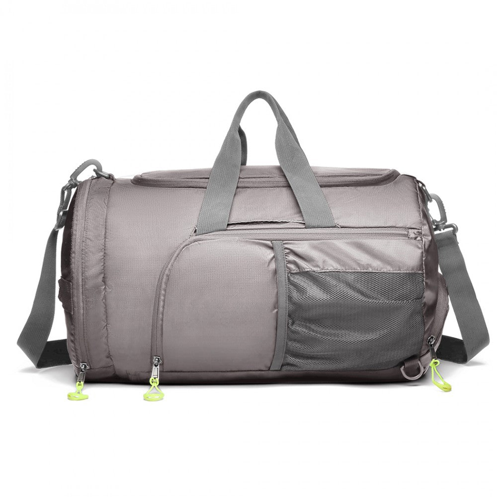 Miss Lulu Multifunctional Waterproof Cloth Gym Sport Backpack And Duffel Bag Grey