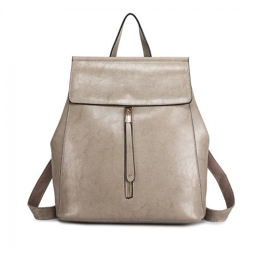 Miss Lulu Vintage Oil-Wax Faux Leather Backpack