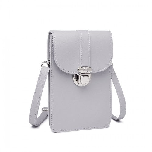 Miss Lulu Multi Use Purse Clutch Mini Shoulder Bag - Grey