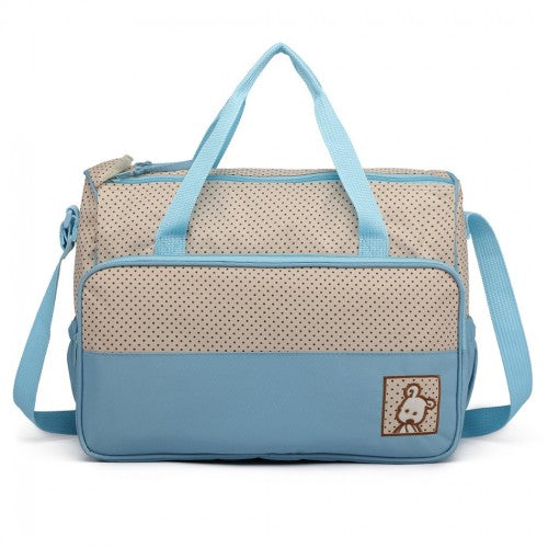 Miss Lulu Polyester 5 Pcs Set Maternity Baby Changing Bag Dot - Blue