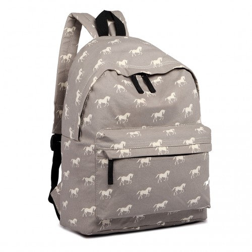 Miss Lulu Large Backpack Horse Grey