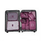 Kono 8 Piece Polyester Travel Luggage Organiser Bag Set - Burgundy