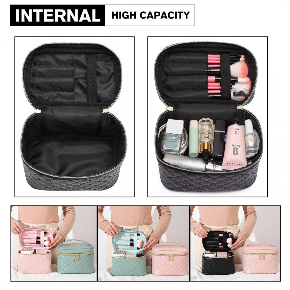 Miss Lulu Make-Up Organiser Storage Bag - Black