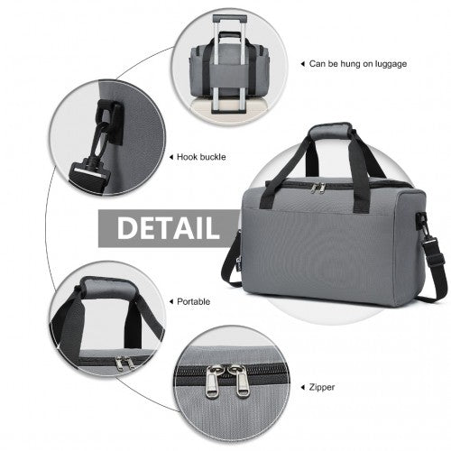 Kono Structured Travel Duffle Bag - Grey