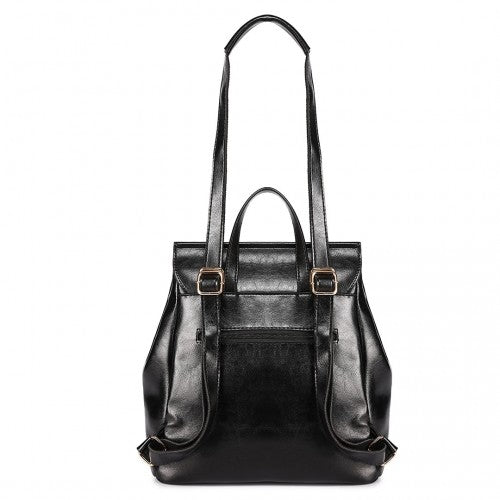 Miss Lulu Vintage Oil-Wax Faux Leather Backpack