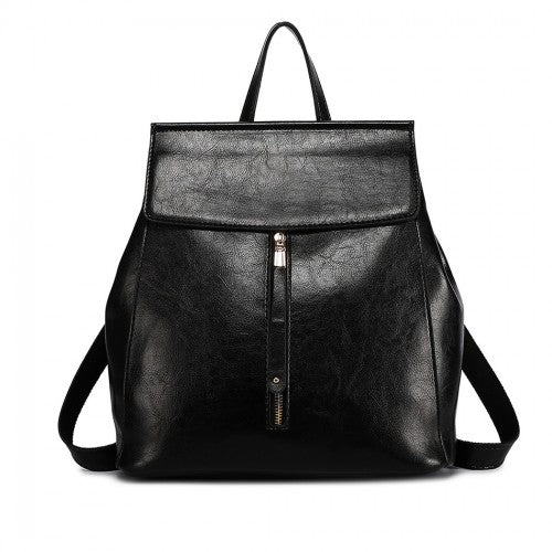 Miss Lulu Vintage Oil-Wax Faux Leather Backpack