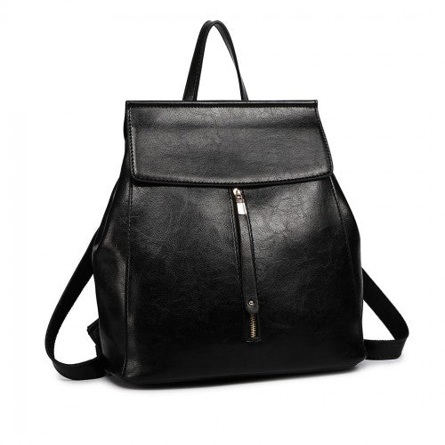 Miss Lulu Vintage Oil-Wax Faux Leather Backpack