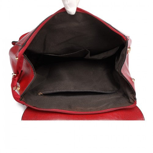 Miss Lulu Vintage Oil-Wax Faux Leather Backpack