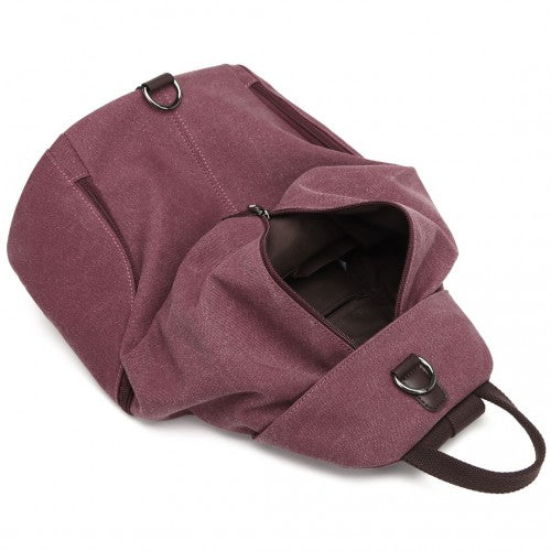 Kono Fashion Anti-Theft Canvas Backpack - Claret