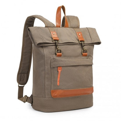 Kono Large Capacity Canvas Casual Travel Backpack - Khaki