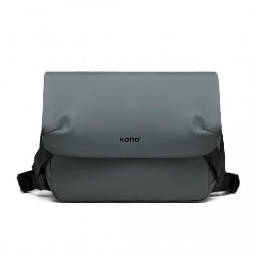 Kono Modern PVC Coated Water Resistant Crossbody - Grey