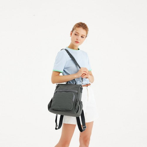 Kono Multi Way Anti-Theft Waterproof Backpack Shoulder Bag - Black