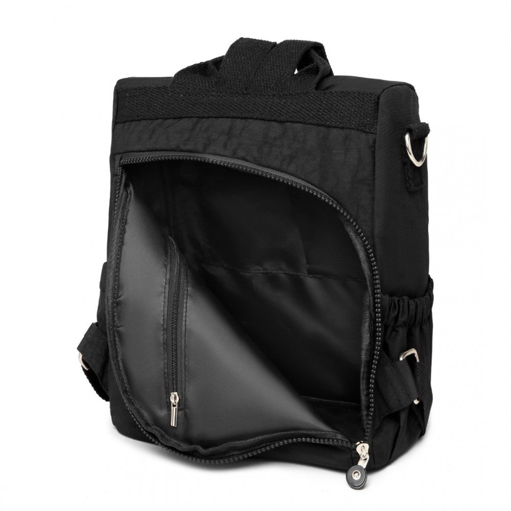 Kono Multi Way Anti-Theft Waterproof Backpack Shoulder Bag - Black