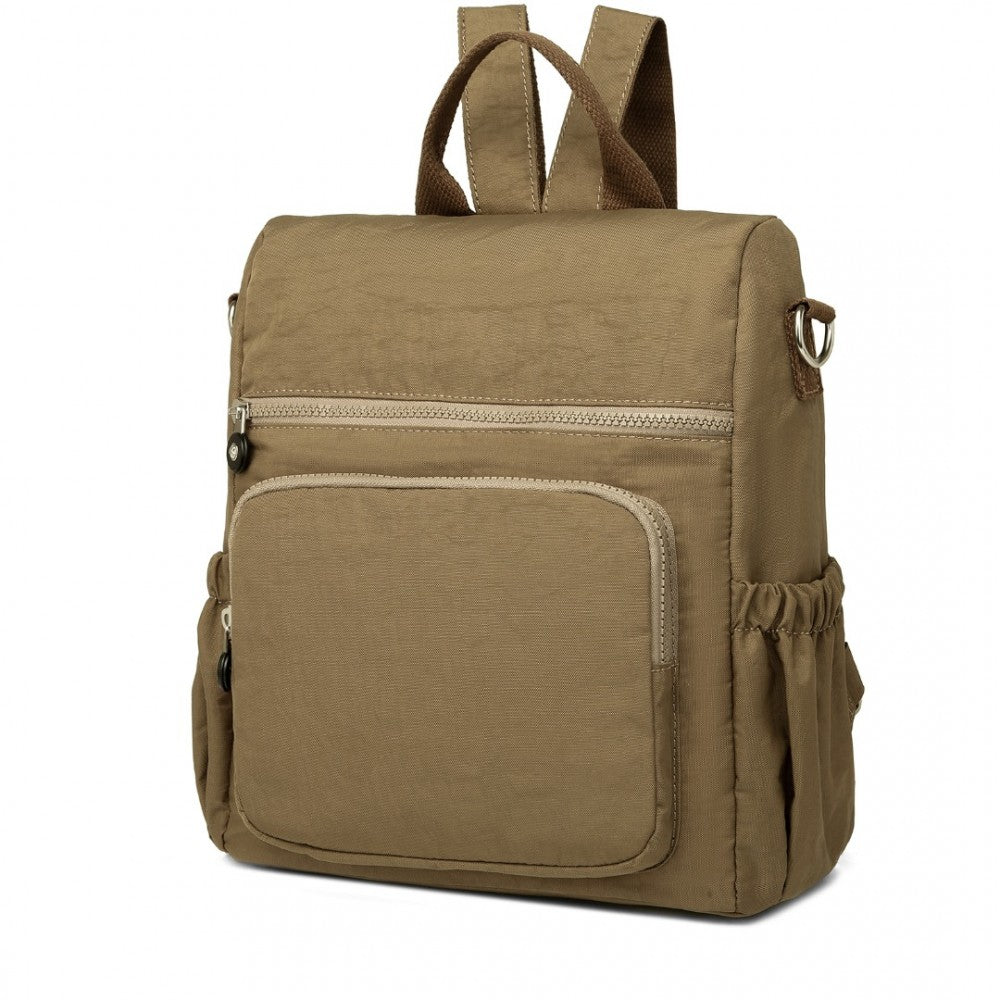 Kono Multi Way Anti-Theft Waterproof Backpack Shoulder Bag - Khaki