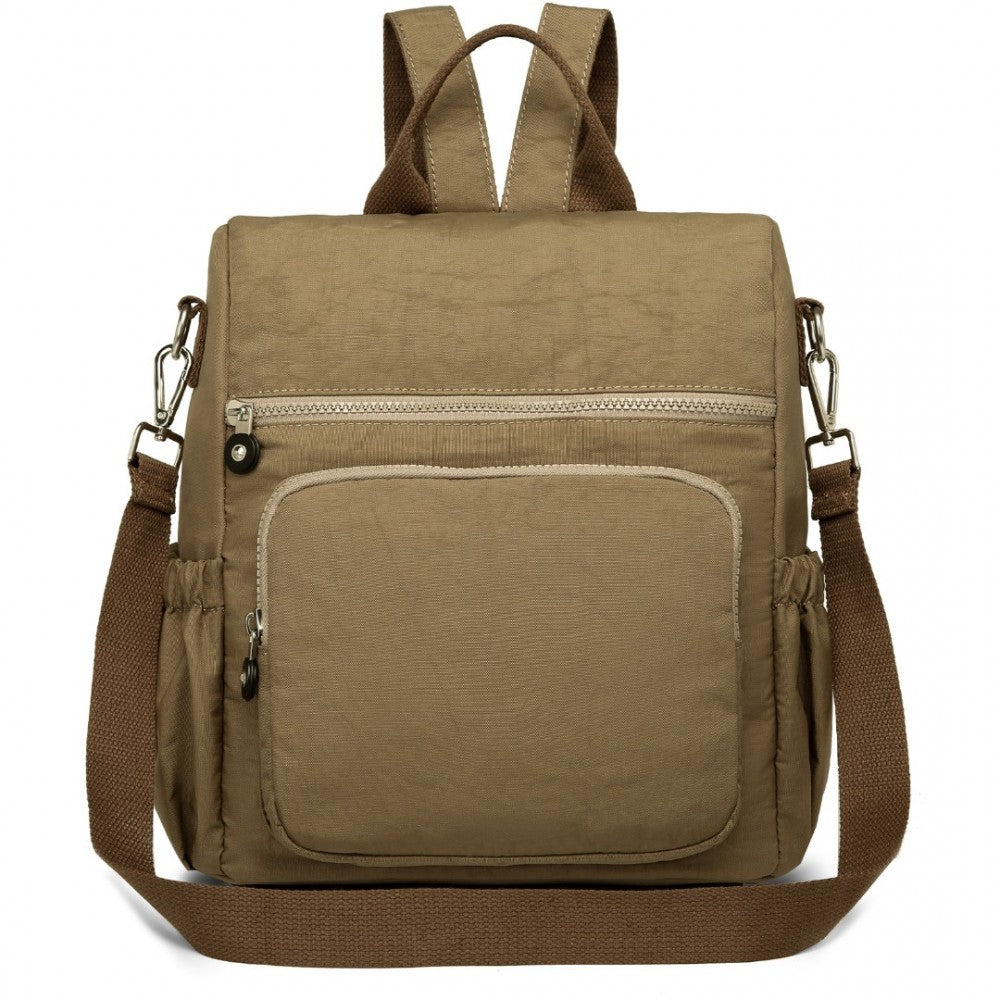 Kono Multi Way Anti-Theft Waterproof Backpack Shoulder Bag - Khaki