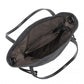 Kono Large Capacity Canvas & Leather Fusion Shoulder Tote Bag - Black