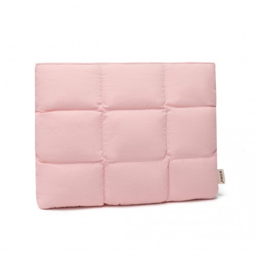 Kono Lightweight Magnetic Quilted Laptop Sleeve - Pink