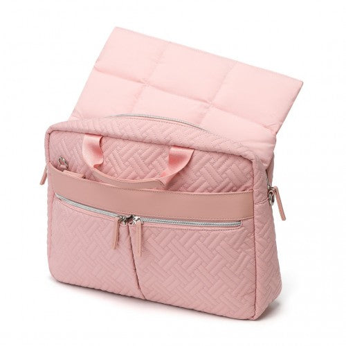 Kono Lightweight Magnetic Quilted Laptop Sleeve - Pink