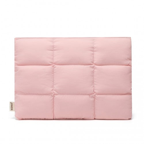 Kono Lightweight Magnetic Quilted Laptop Sleeve - Pink