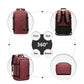 Kono Lightweight Cabin Bag Travel Business Backpack - Burgundy