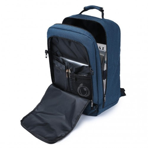 Kono Lightweight Cabin Bag Travel Business Backpack - Navy